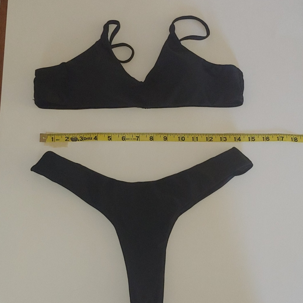 Black high cut thong bikini bathing suit women xl